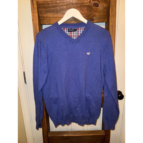 Southern Marsh Other - Southern Marsh Mens V Neck Sweater Pullover Blue Embroidered Duck Size M